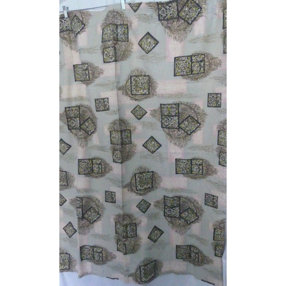 MCM Curtain Panels Pink Gold Vintage 42x54ea Lot of 2 Atomic Decor Barkcloth - Picture 4 of 13